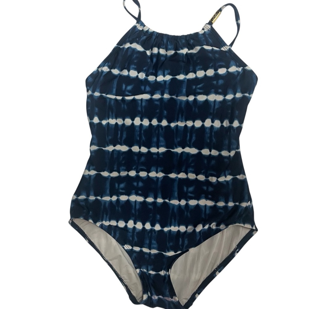 Michael by Michael Kors Blue Tie-Dye Women’s One Piece Swimsuit Size 12 Y2K